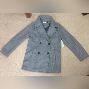 RD Style Gray Peacoat Jacket | Size XS | Wool Blend Look | NWT